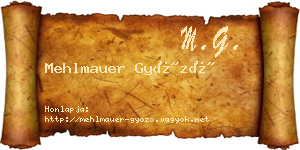 Mehlmauer Győző névjegykártya